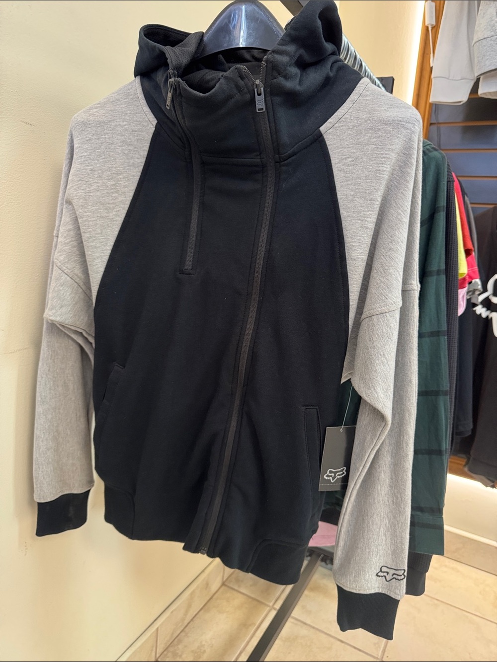 Women’s Fox Black and Light Gray Full-Zip Hoodie